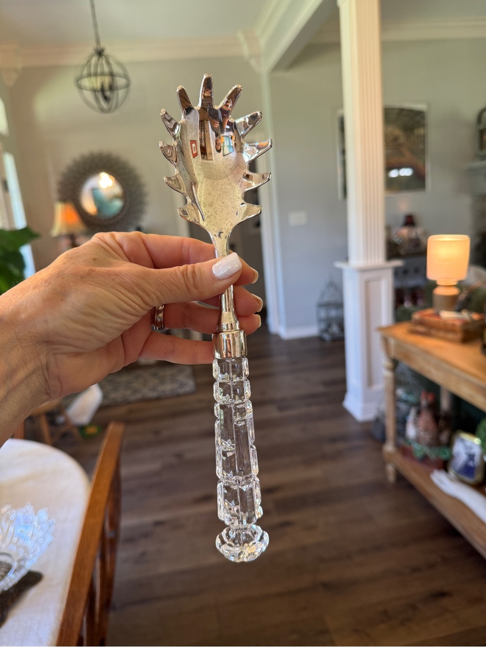 😎3/$20‼️Vintage NIB Crystal Handle Spaghetti Server – Silver Plated - Picture 8 of 17